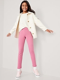 Image number 3 showing, High-Waisted Full-Length Fleece Leggings for Girls