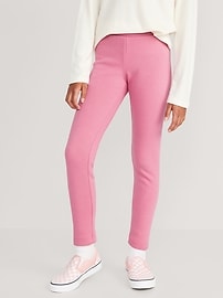 Image number 1 showing, High-Waisted Full-Length Fleece Leggings for Girls