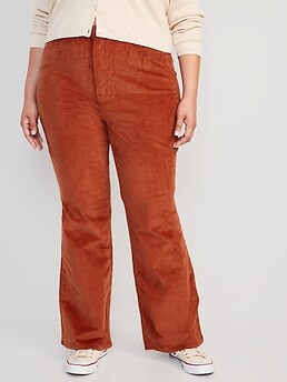 Wild Fable Orange Stretch Corduroy Flare Pants Sizes 00,0,4,6 (C44