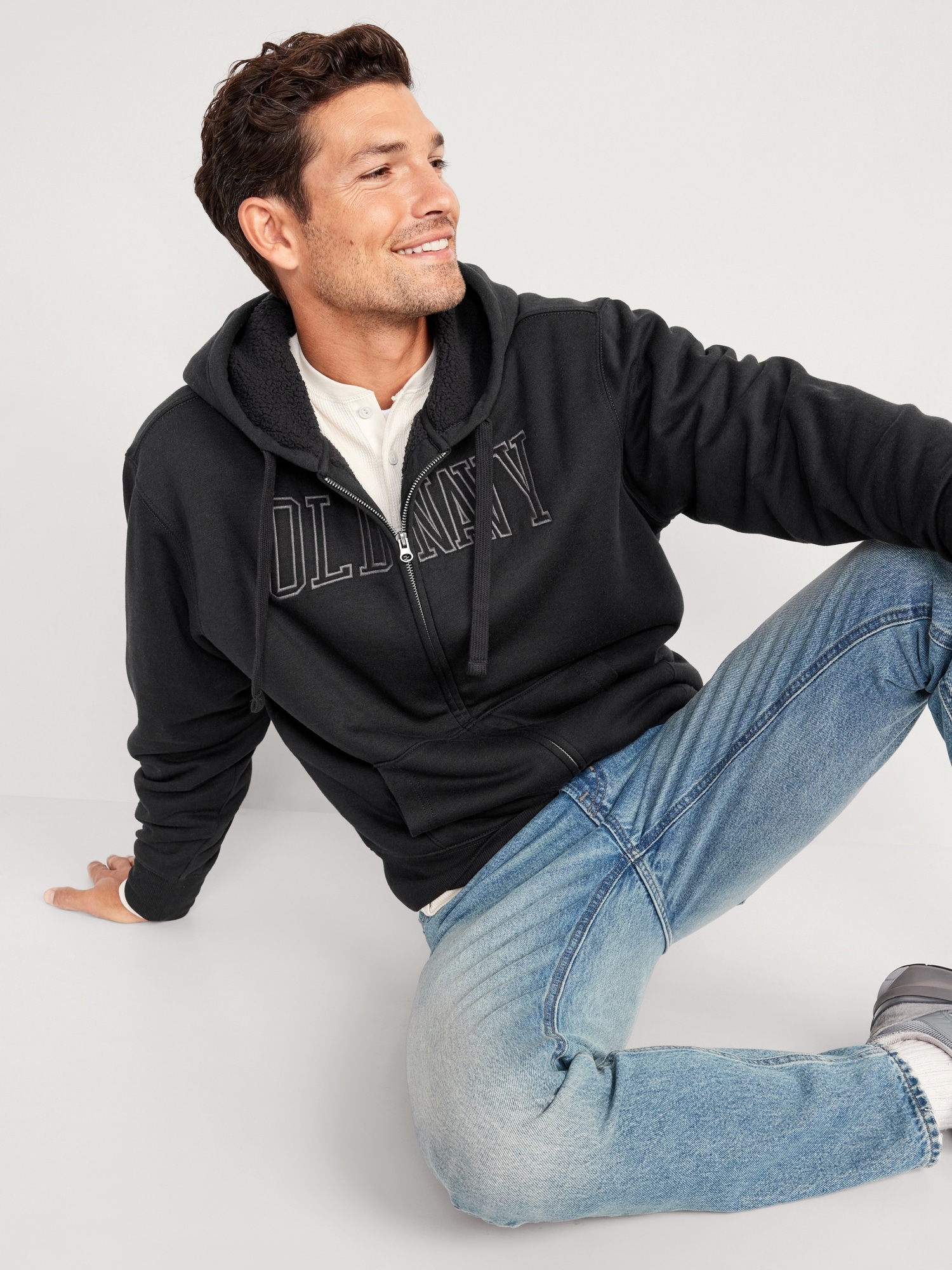 Sherpa lined hoodie hot sale old navy