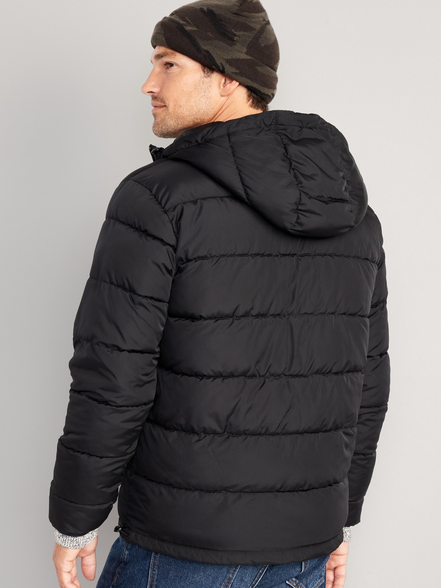 Black puffer jacket old navy best sale