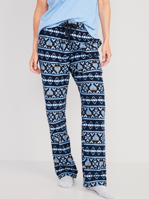 Pantalon de pyjama en flanelle à taille mi-basse pour Femme