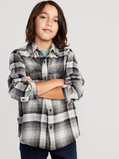 Soft-Brushed Flannel Pocket Shirt for Boys
