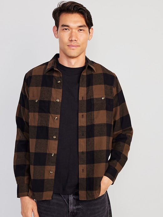 L'image numéro 1 présente Chemise en flanelle à double brossage pour Homme