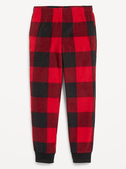 Gender-Neutral Printed Microfleece Pajama Jogger Pants for Kids