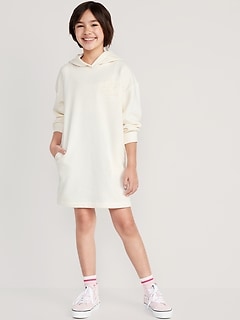 Long-Sleeve Fleece Hoodie Dress for Girls