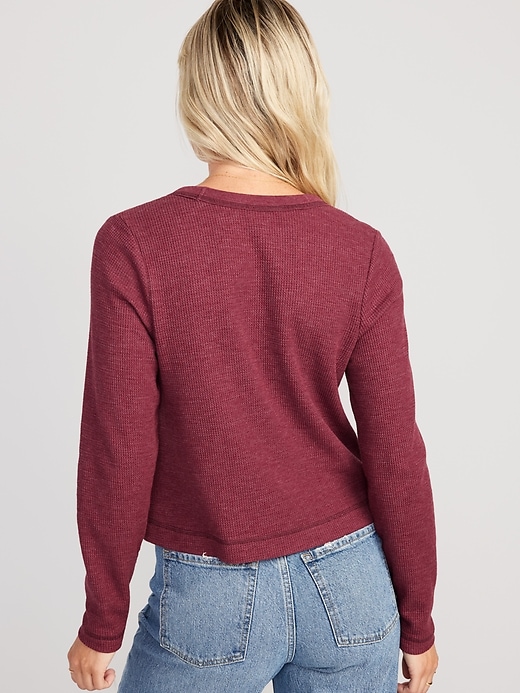 Image number 2 showing, Waffle-Knit Crop T-Shirt