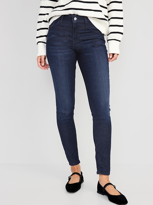 Image number 1 showing, Mid-Rise Rockstar Super-Skinny Jeans for Women