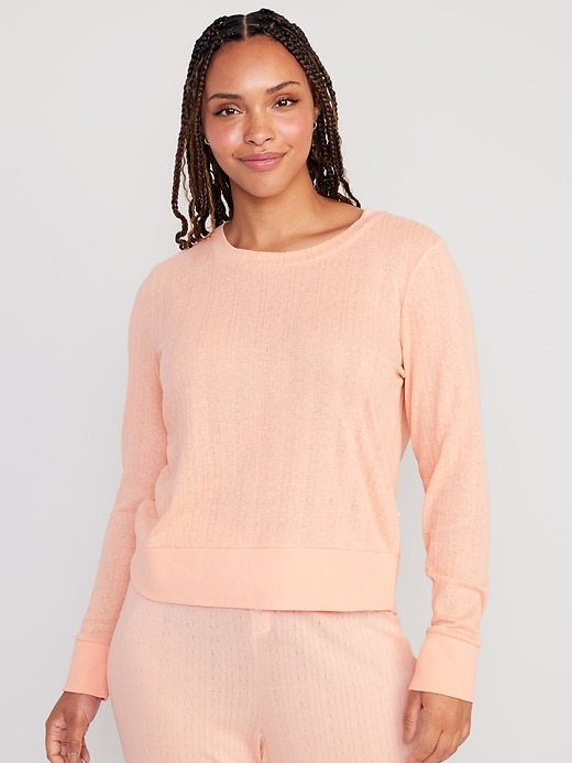 Image number 5 showing, Pointelle Pajama Top