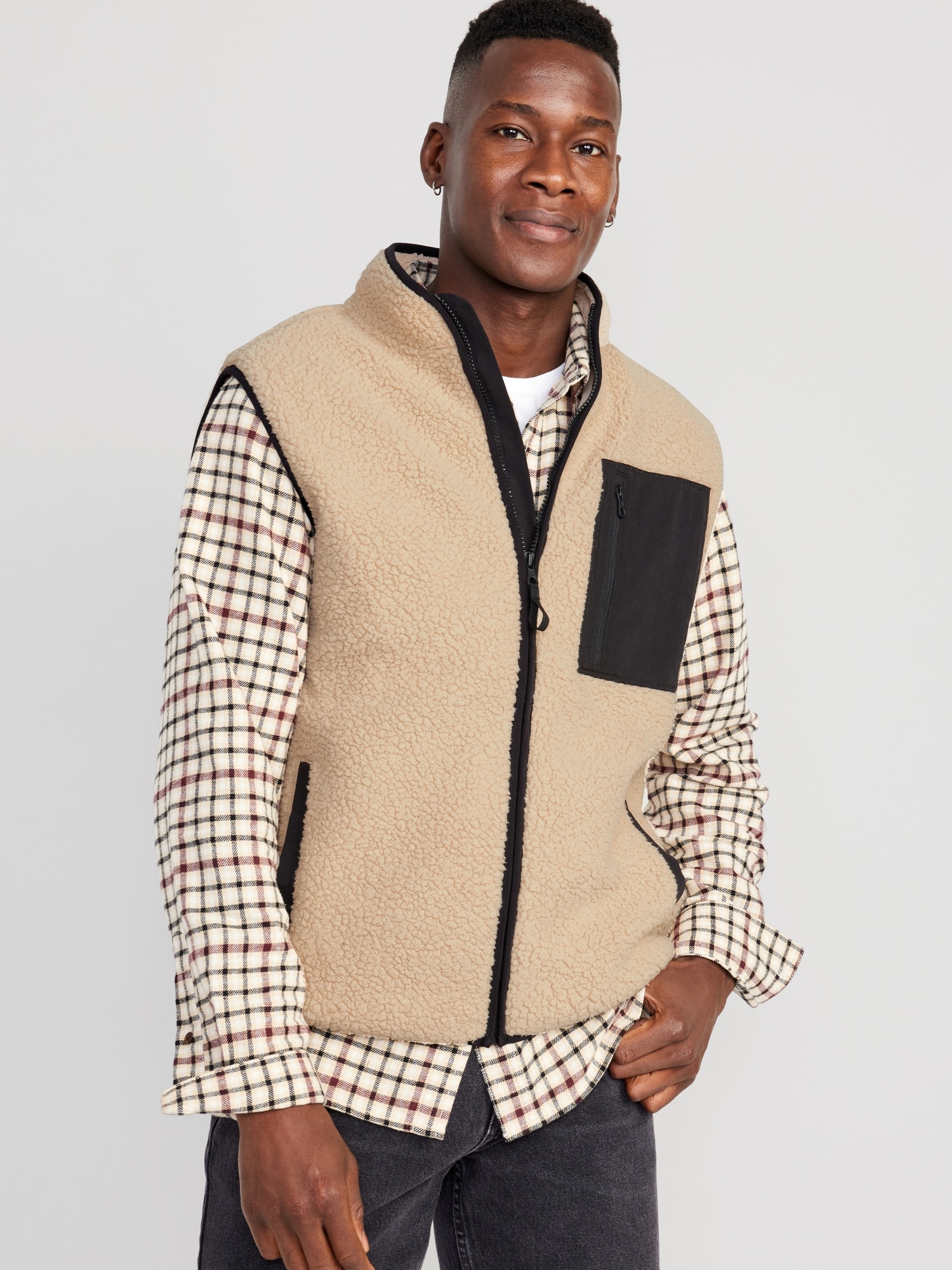 Sherpa Zip Vest for Men | Old Navy