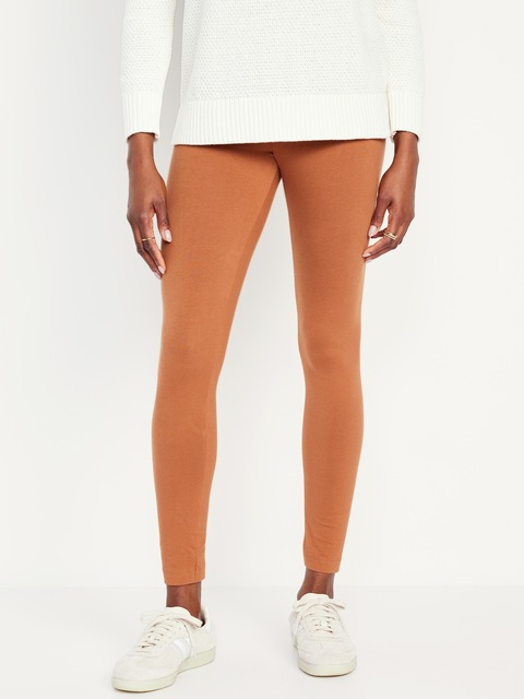 Legging tendance à taille haute en jersey à superposer - Orange