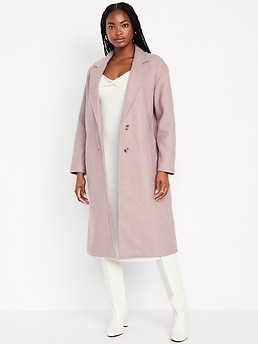 Soft-Brushed Long Overcoat | Old Navy