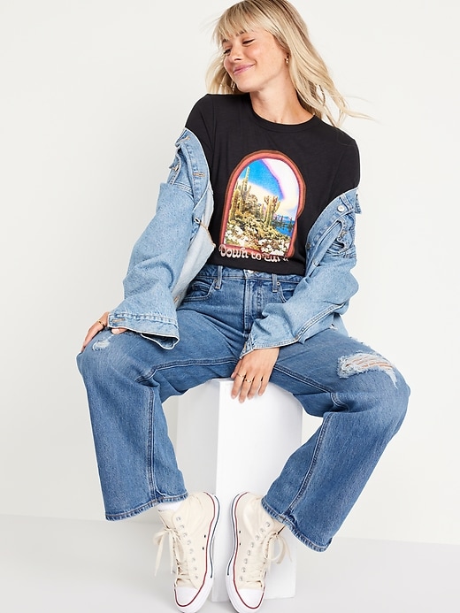 L'image numéro 3 présente T-shirt passe-partout imprimé en tricot flammé pour Femme