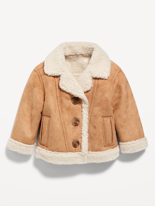 View large product image 1 of 2. Sherpa-Trim Buttoned Coat for Baby