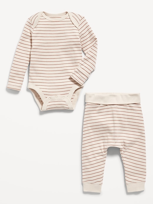 Voir une image plus grande du produit 2 de 2. Ensemble cache-couche et pantalon à rayures unisexe pour Bébé