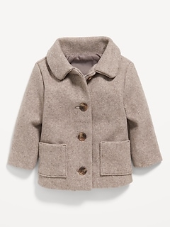 Unisex Soft-Brushed Buttoned Coat for Baby