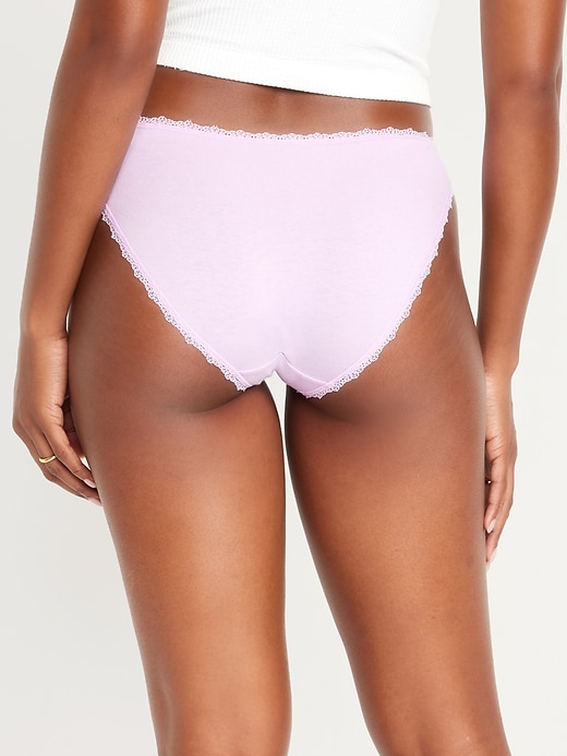 Image number 2 showing, Mid-Rise Everyday Cotton Lace-Lined Bikini Underwear