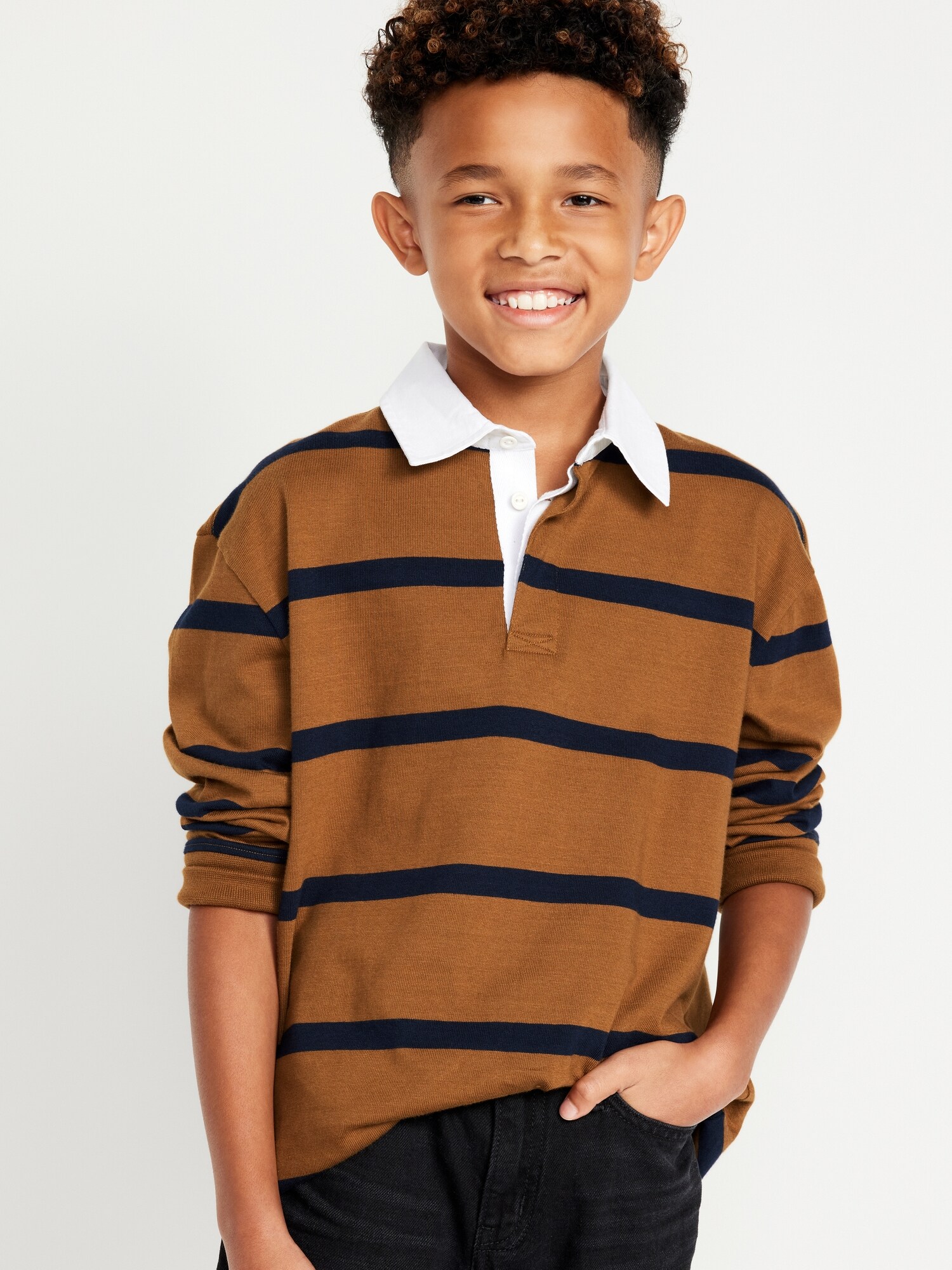 Striped Long-Sleeve Rugby Polo Shirt for Boys | Old Navy