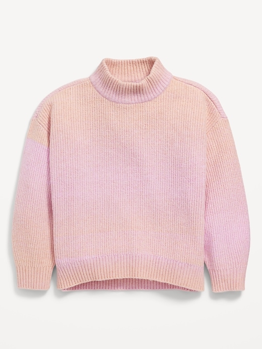 View large product image 1 of 3. Cozy Shaker-Stitch Mock-Neck Tunic Pullover Sweater for Girls