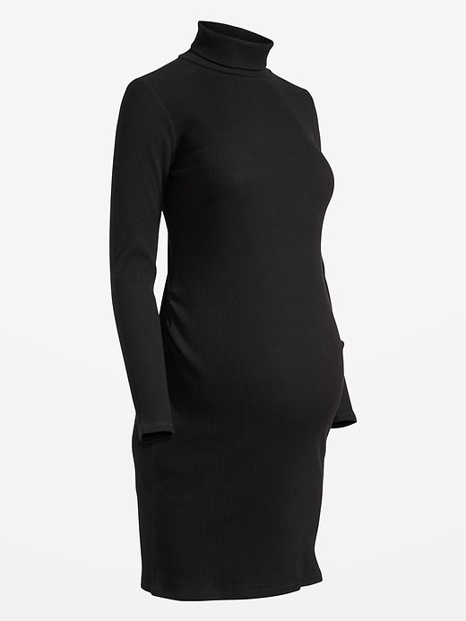 Maternity Long Sleeve Turtleneck Bodycon Dress