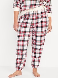 Pantalon de pyjama de style jogging en micromolleton à taille haute pour Femme