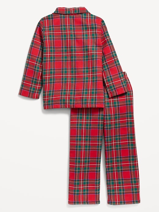 Kid's Twill Pajama Set in Antique Red Ticking