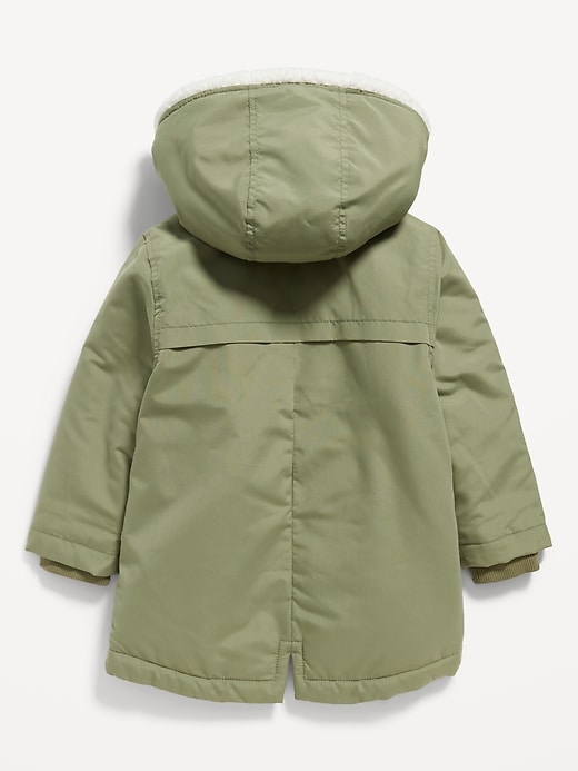Image number 2 showing, Hooded Sherpa-Lined Water-Resistant Parka Jacket for Toddler Girls