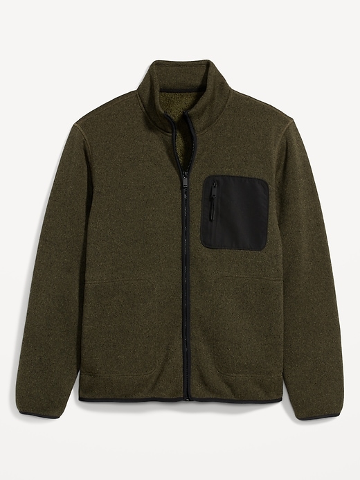 Image number 4 showing, Fleece-Knit Sherpa-Lined Zip Jacket