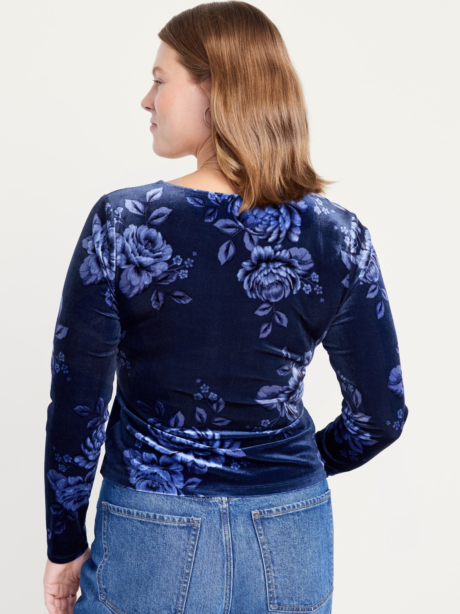 Navy blue 2024 velvet top