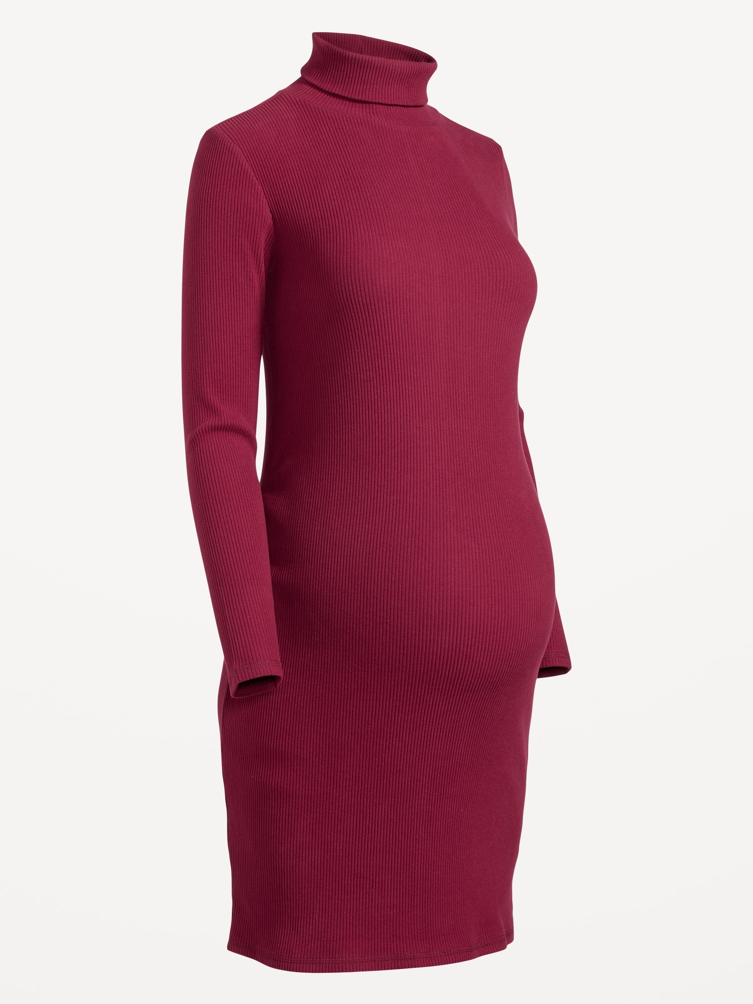 Yeshape Turtleneck & Long Sleeve Maternity Dress Side Ruched