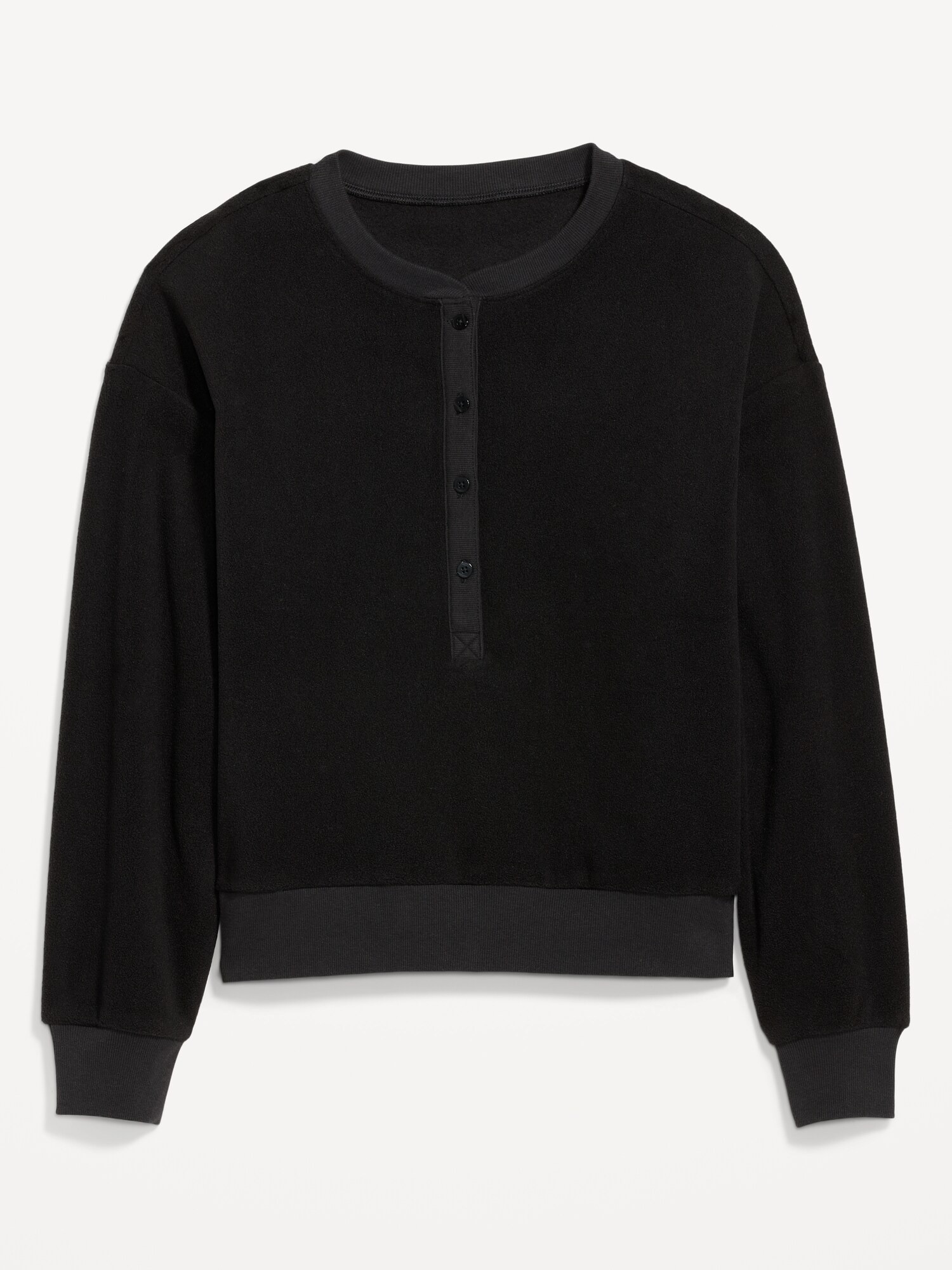 Fleece hotsell henley sweatshirt