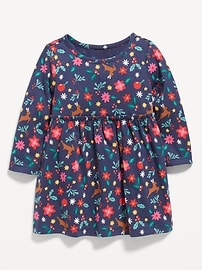 Image number 1 showing, Long-Sleeve Jersey-Knit Dress for Baby