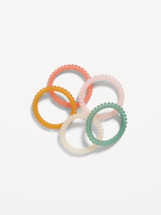 View large product image 1 of 1. Skinny Spiral Hair Ties 5-Pack for Women