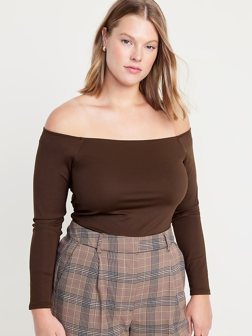 Image number 5 showing, Fitted Off-the-Shoulder Top