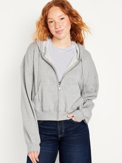 Fleece Full-Zip Hoodie - Heather Gray