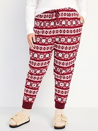 Pantalon de pyjama de style jogging en flanelle assorti pour Femme
