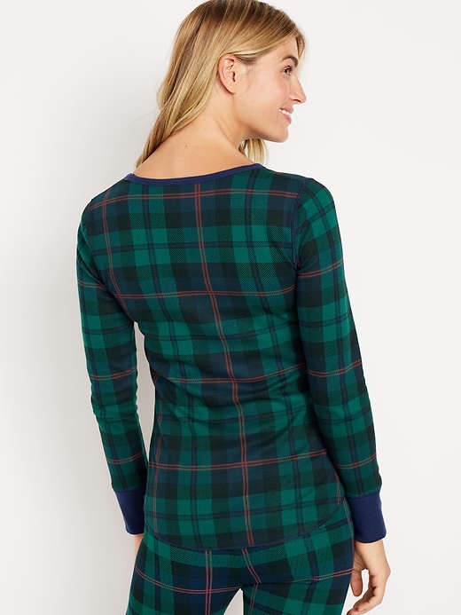Image number 2 showing, Long Sleeve Waffle-Knit Pajama Top for Women
