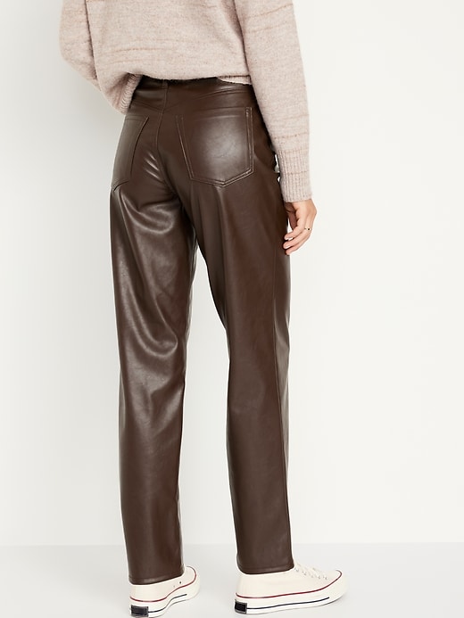 Image number 2 showing, High-Waisted OG Loose Faux-Leather Pants