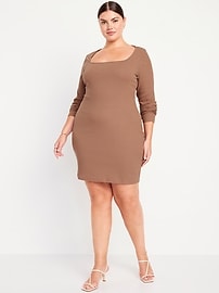 Fitted Square-Neck Mini Dress