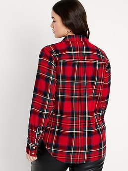 Relaxed Classic Flannel Shirt for Women