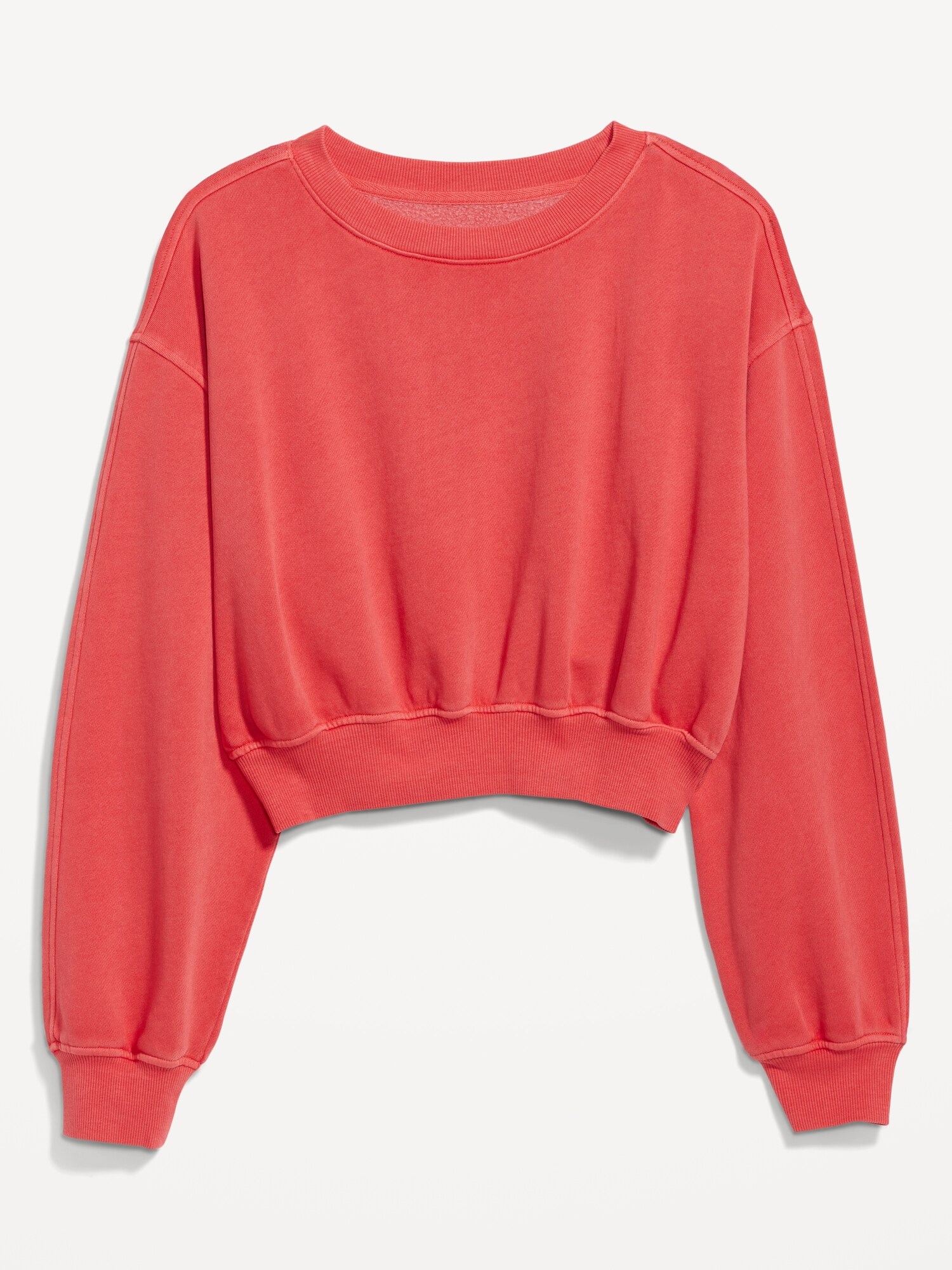 Oversized Cropped Fleece Sweatshirt