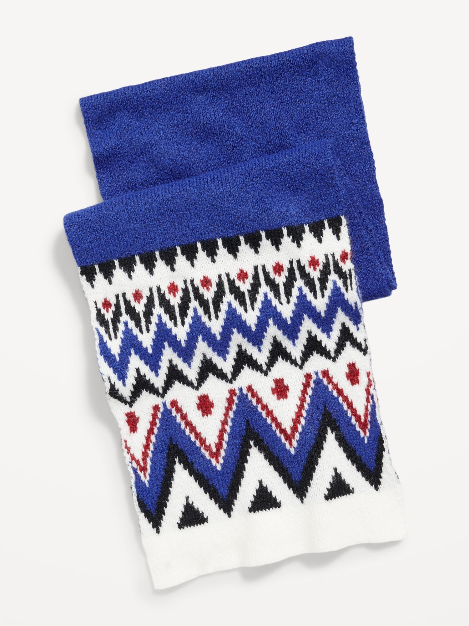 Sweater-Knit Fair Isle Scarf - Multi