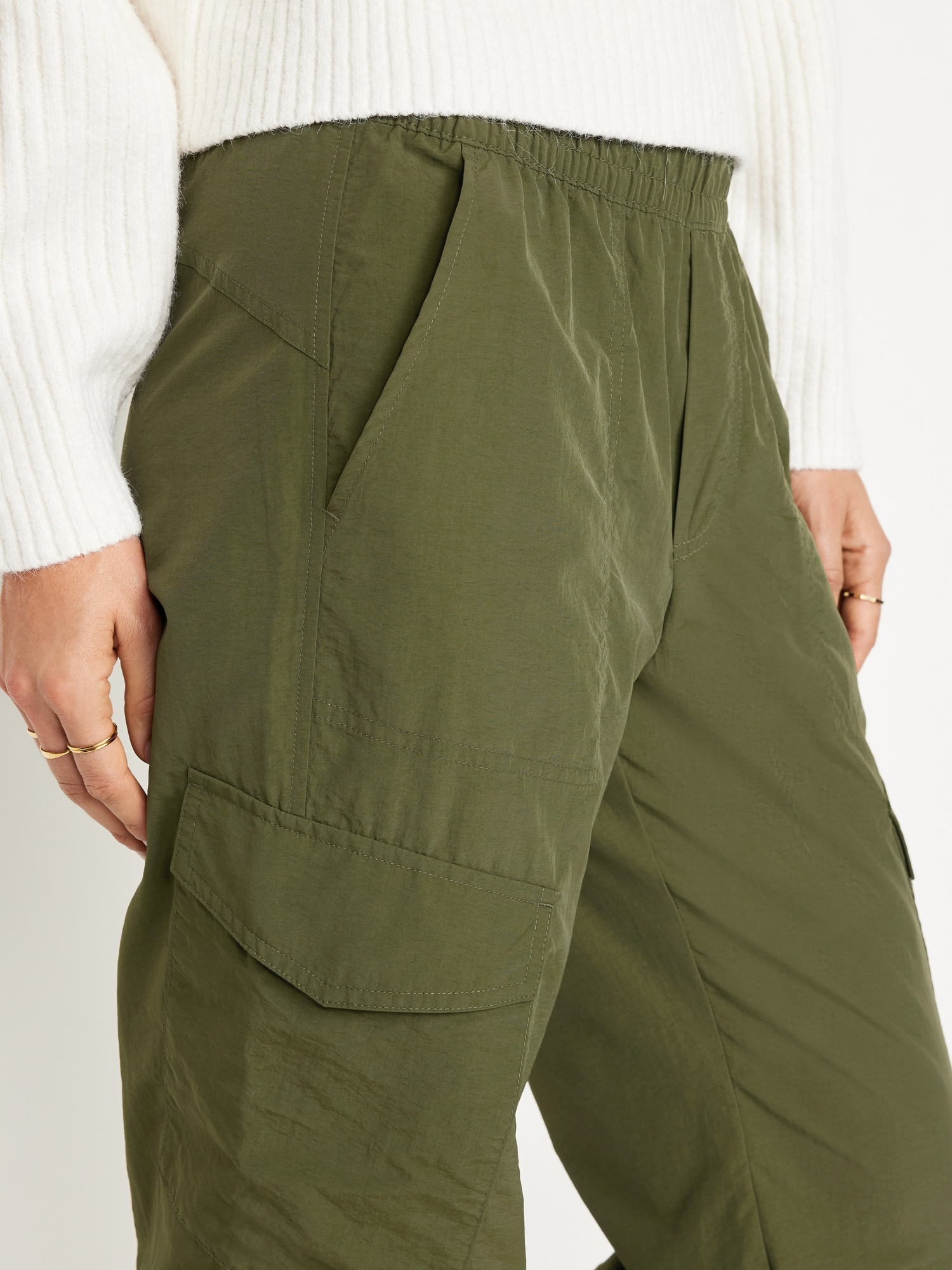 Womens olive green on sale cargo jogger pants