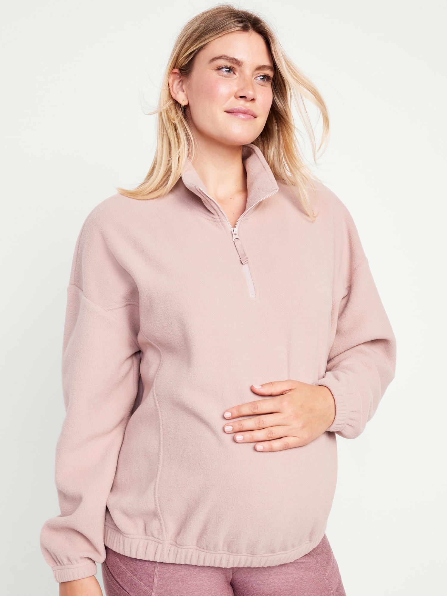 Maternity Half Zip Fleece Sweatshirt Old Navy 