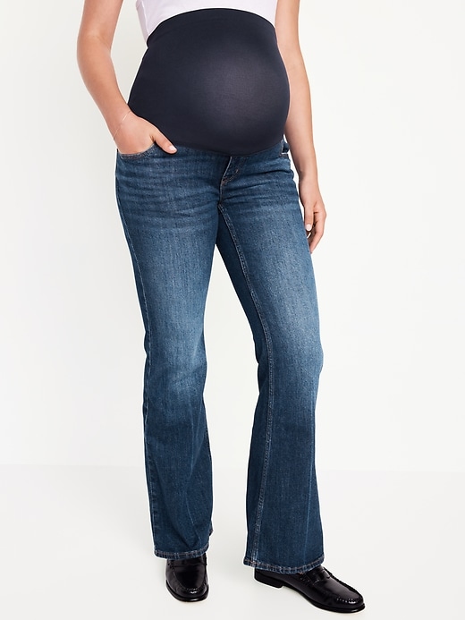 Image number 1 showing, Maternity Full Panel Flare Jeans