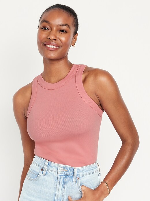 Fitted Rib-Knit Tank Top | Old Navy