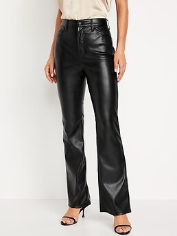 Higher High-Waisted Faux-Leather Flare Pants | Old Navy