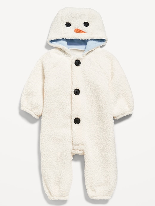 Unisex Snowman Costume Sherpa Hooded One Piece for Baby Old Navy