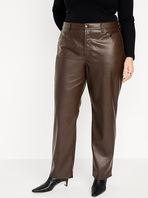 Image number 7 showing, High-Waisted OG Loose Faux-Leather Pants
