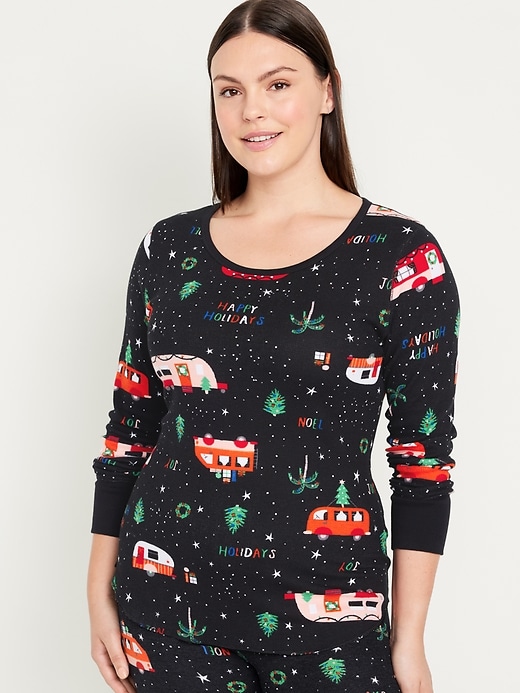 Image number 5 showing, Waffle-Knit Pajama Top